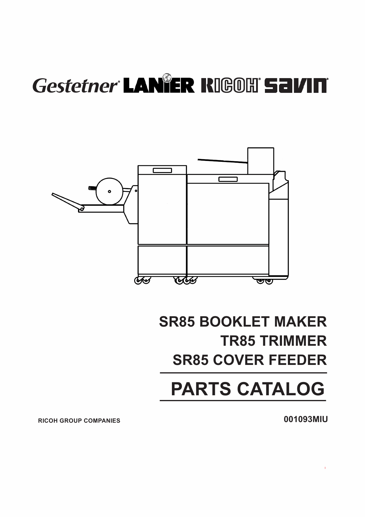 RICOH Options SR85 BOOKLET-MAKER TRIMMER COVER-FEEDER Parts Catalog PDF download-1 RICOH Options SR85 BOOKLET-MAKER TRIMMER COVER-FEEDER Parts Catalog PDF download-1
